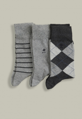 Cotton socks 3-pack granite mix