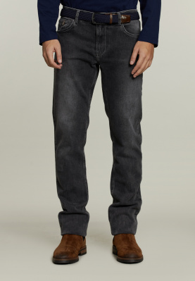 Tight fit jeans 5-zakken grijs