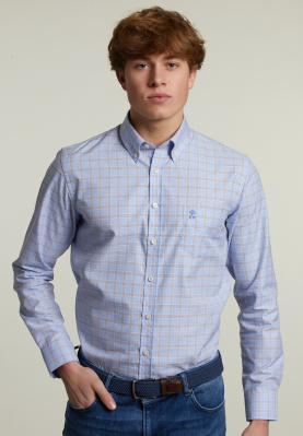 Custom fit checked shirt with pocket multi