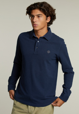 Custom fit cotton polo french blue mix