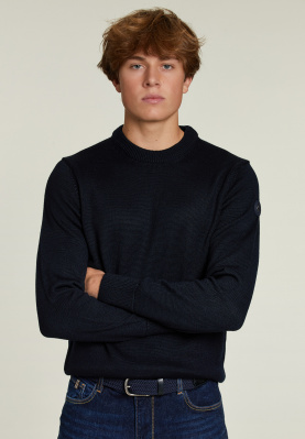 Custom fit woolen sweater dark navy