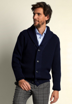Knitted cardigan with buttons navy
