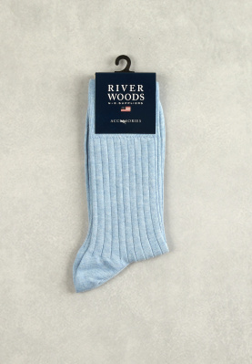 Ribbed cotton socks sky mix