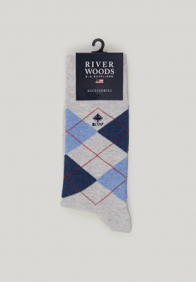 Cotton argyle socks lt grey mix