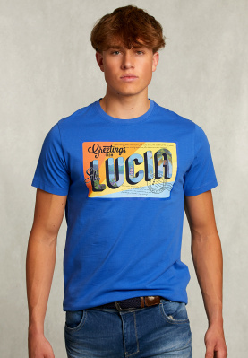T-shirt basique taille normale carribean blue