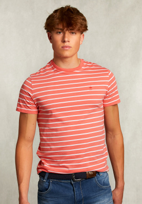 Custom fit striped T-shirt bellini