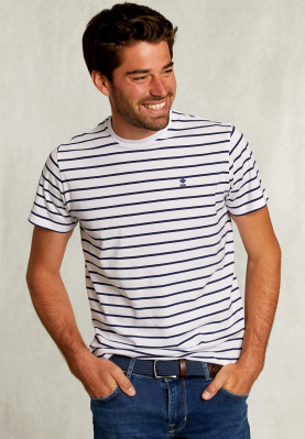 Custom fit striped T-shirt white