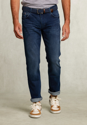 Regular fit basic 5-pocket jeans dark stone