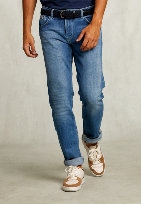 Tight fit basic 5-pocket jeans light stone