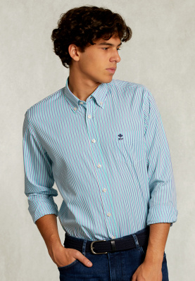 Custom fit striped shirt with pocket multi