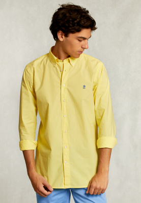 Custom fit poplin shirt banana