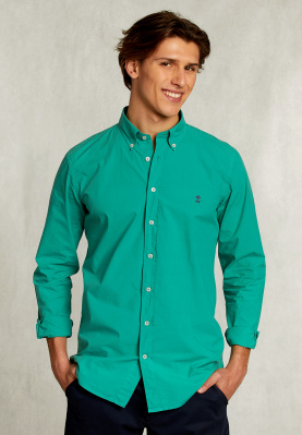 Custom fit poplin shirt grasschopper