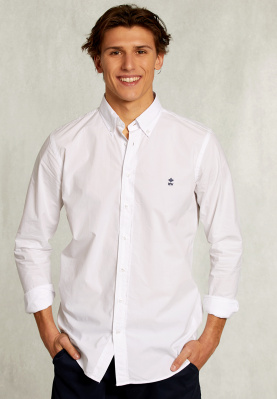 Custom fit poplin shirt white