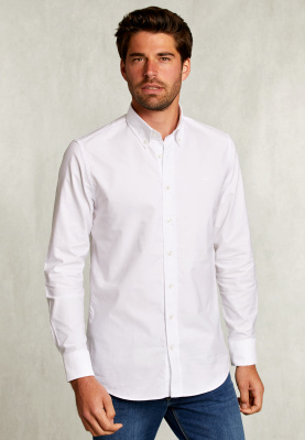 Custom fit effen hemd wit