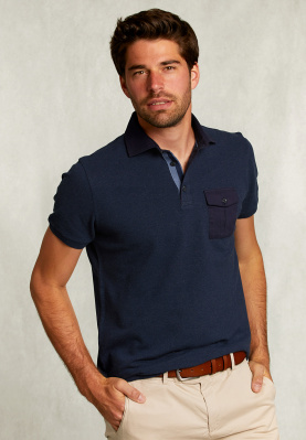 Custom fit cotton polo indian ocean mix