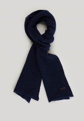 Wool-cashmere scarf oriental blue mix for men