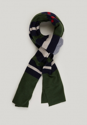 Striped wool-cashmere scarf table mountain for men