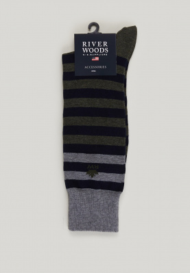 Lange gestreepte sokken oxford mix