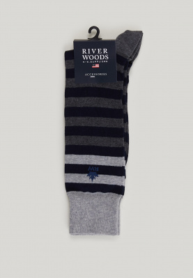 Chaussettes longues rayées oyster mix
