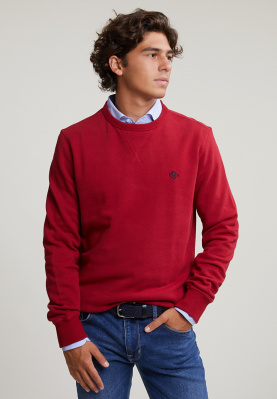 Basic crew neck sweater aspen red