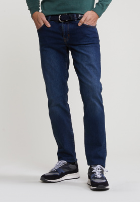 Tight fit basic stretch jeans 5-zakken dark stone
