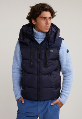Quilted hooded bodywarmer oxy navy