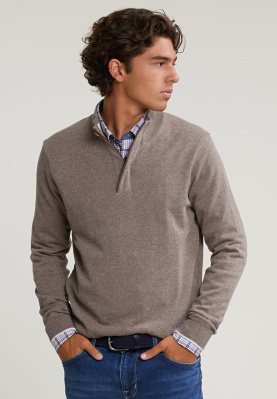 Custom fit wool-cashmere sweater lt barrel mix