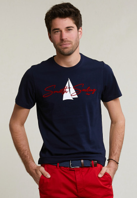 Normal fit basic T-shirt short sleeves navy