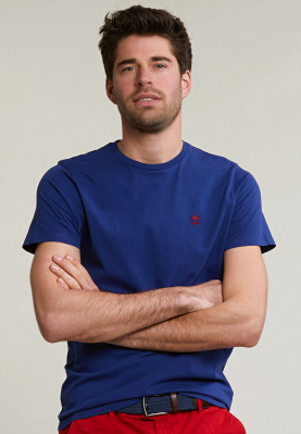 T-shirt ajusté basique coton pima col rond royal blue
