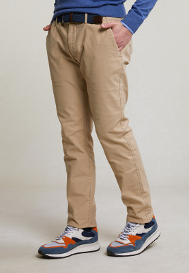 Pantalon chino cintré basique stretch taupe