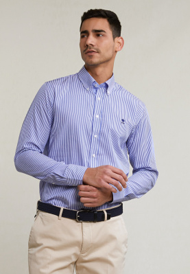 Custom fit striped shirt blue/white