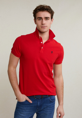 Custom fit basic pima cotton polo harvard red