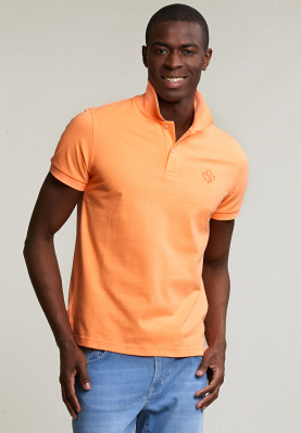Custom fit sportieve polo neon orange