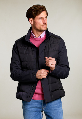 Quilted buttoned jacket navy