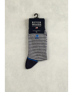 Striped cotton socks navy/grey mix
