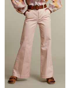 Pink straight cotton pants