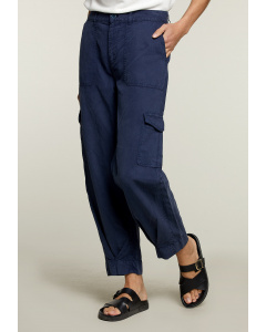Blue cropped cargo pants