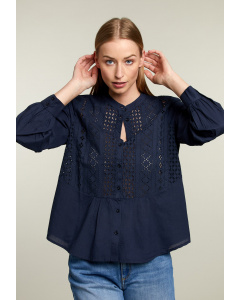Navy broderie anglaise shirt