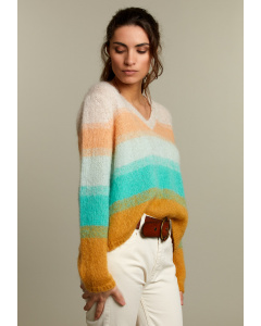 Comfort multicolor striped pullover