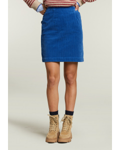 Blue short corduroy skirt