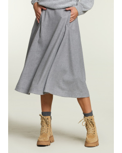 Grey uni midi skirt
