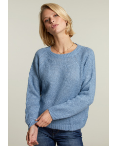 Light blue glitter sweater 3-buttons