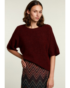 Burgundy uni sweater short sleeves