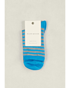 Petrol/grey striped glitter socks