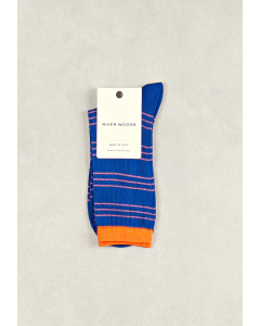 Blauw/oranje gestreepte sokken