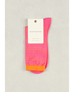 Roze/oranje gestreepte sokken
