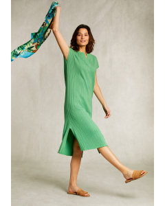 Green sleeveless ribbed dress