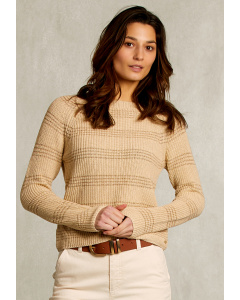 Beige striped sweater long sleeves