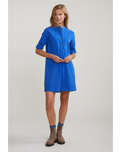 Blue dress applicated pocket 3/4 sleeves