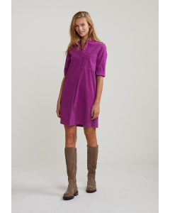 Purple dress applicated pocket 3/4 sleeves